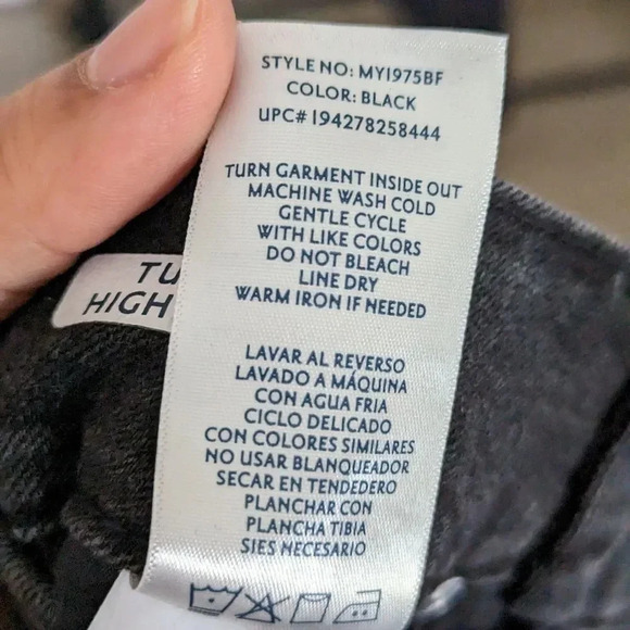 Seven Tummyless High Rise Skinny Distressed Jeans Black Stretchy - Picture 8 of 12